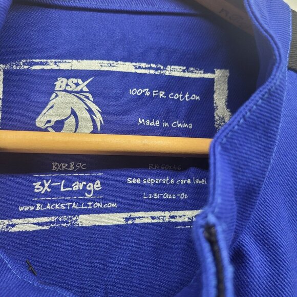 Black Stallion BSX 9oz Royal Blue FR Cotton Welding Jacket (3X-Large) (BXRB9C) - Picture 5 of 14